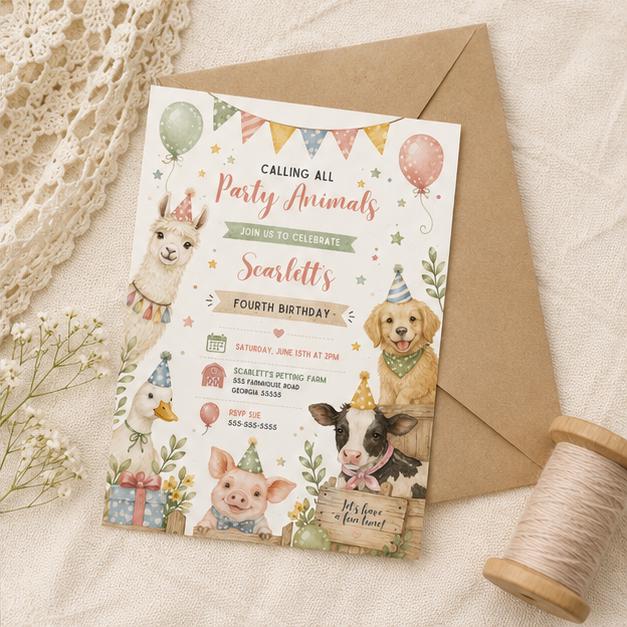 Editable Safari Jungle Birthday Invitation Canva Template, Neon Cute Kids Safari Fun DIY Chic Teen Party Invite, Printable Digital Download.
