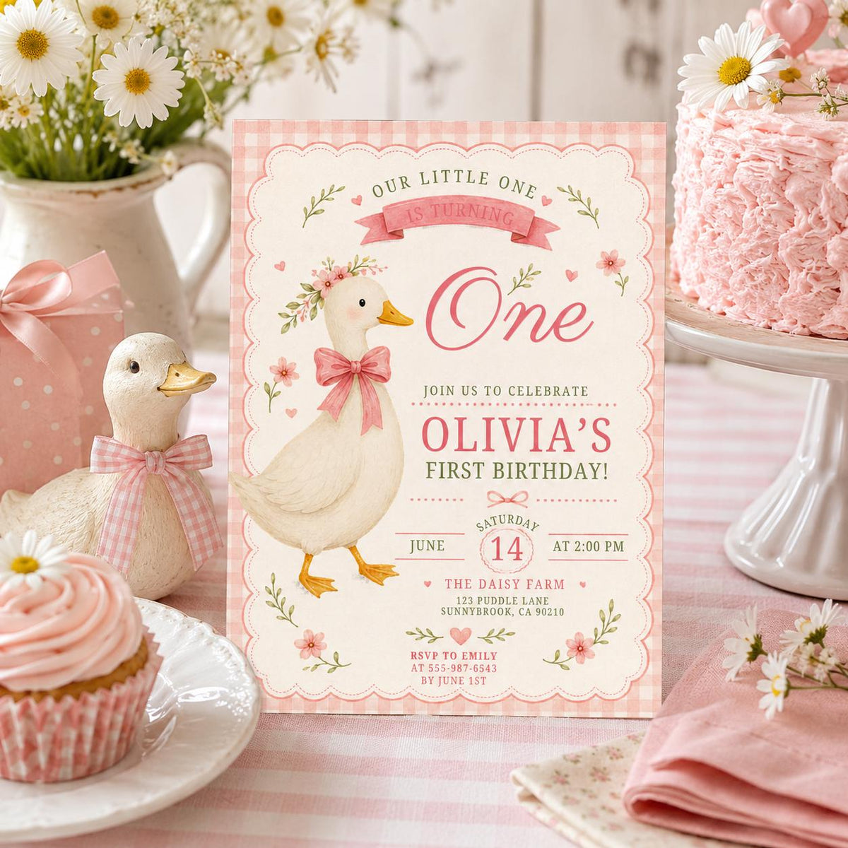 Editable Preppy Birthday Invitation Canva Template, Pink Cute Girls Kids Preppy Fun DIY Sweet Chic Party Invite, Printable Digital Download.