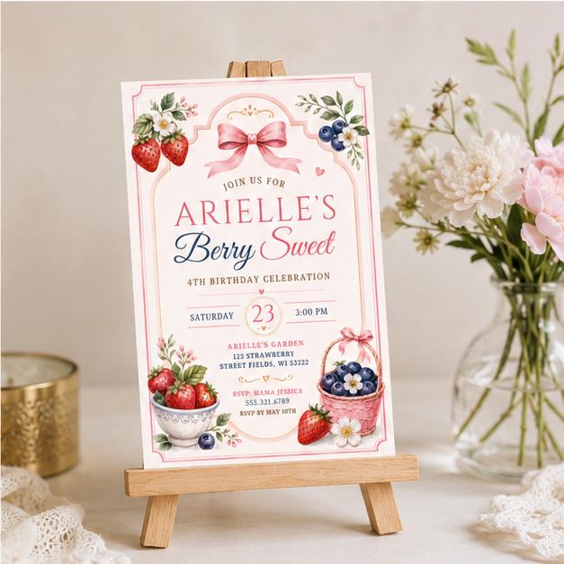 Editable Sweet Treats Birthday Invitation Canva Template, Kids Sweet Cute Modern Fun DIY Chic Teen Party Invite, Printable Digital Download.