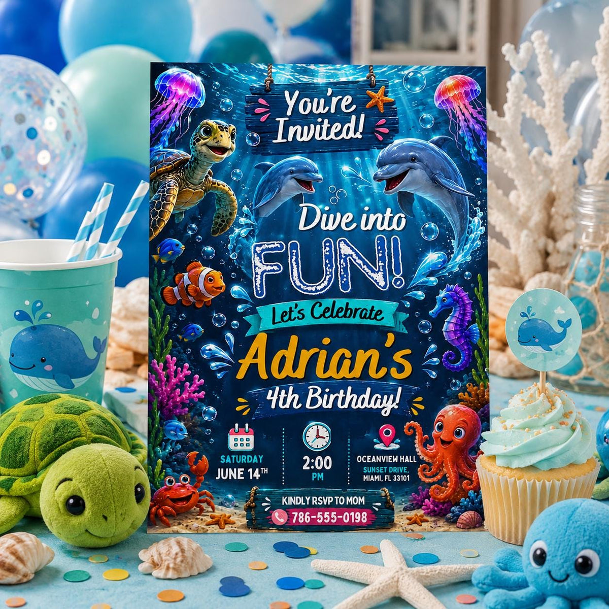 Editable Pool Birthday Invitation Canva Template, Summer Cute Modern Fun Themed DIY Chic Kids Teen Party Invite, Printable Digital Download.