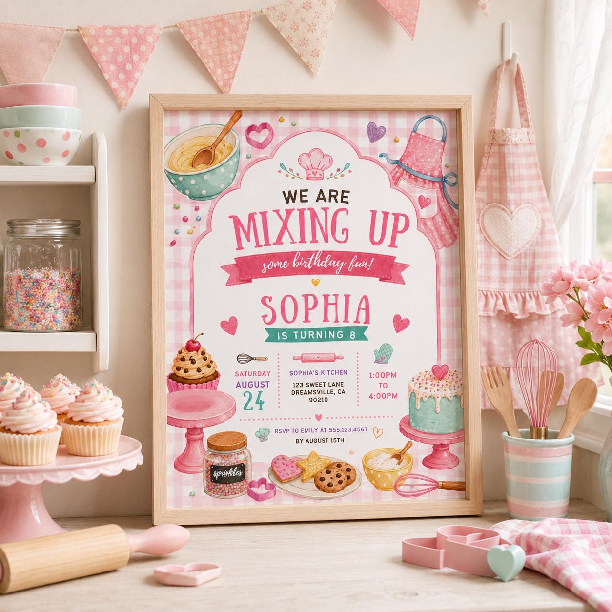 Editable Sweet Treats Birthday Invitation Canva Template, Kids Sweet Cute Modern Fun DIY Chic Teen Party Invite, Printable Digital Download.