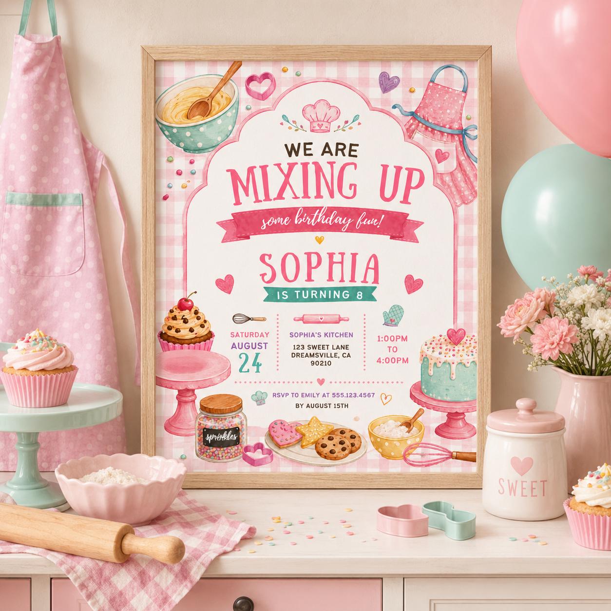Editable Sweet Treats Birthday Invitation Canva Template, Kids Sweet Cute Modern Fun DIY Chic Teen Party Invite, Printable Digital Download.