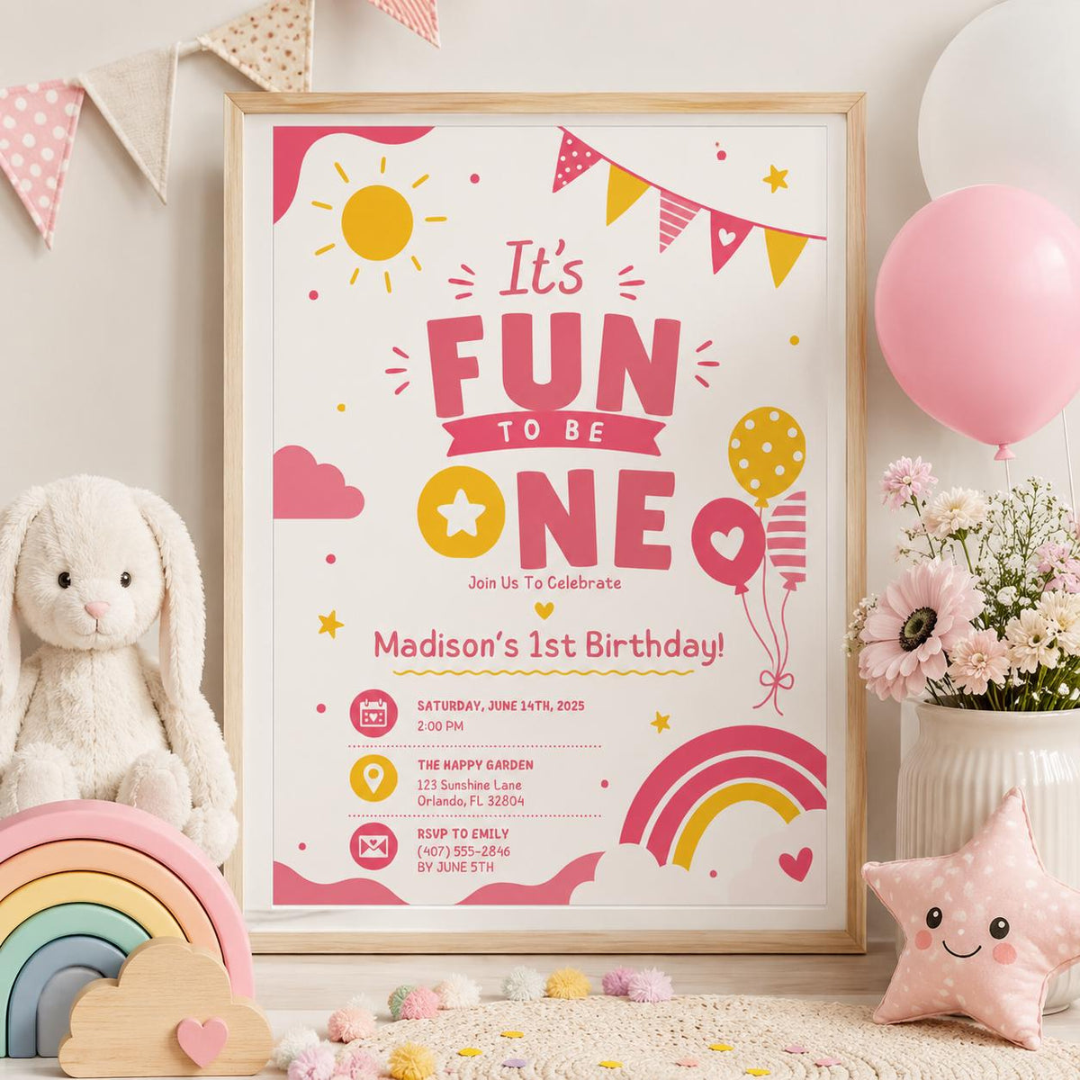 Editable Retro Birthday Invitation Canva Template, Boys Kids Retro Groovy Cute Modern Fun DIY Chic Party Invite, Printable Digital Download.