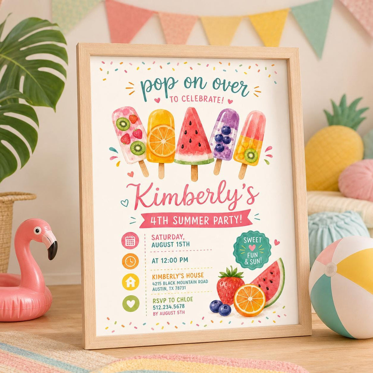 Editable Pool Birthday Invitation Canva Template, Cream Pool Cute Modern Fun Themed DIY Sweet Chic Party Invite, Printable Digital Download.
