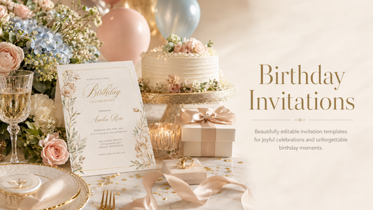 Colorful editable birthday invitation templates for kids parties