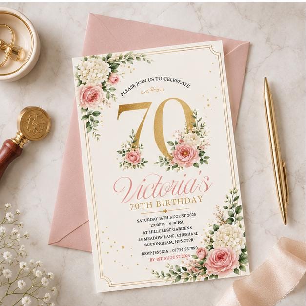 Editable Floral Birthday Invitation Canva Template, Kids Adult Floral Cute Fun DIY Sweet Chic Teen Party Invite, Printable Digital Download.