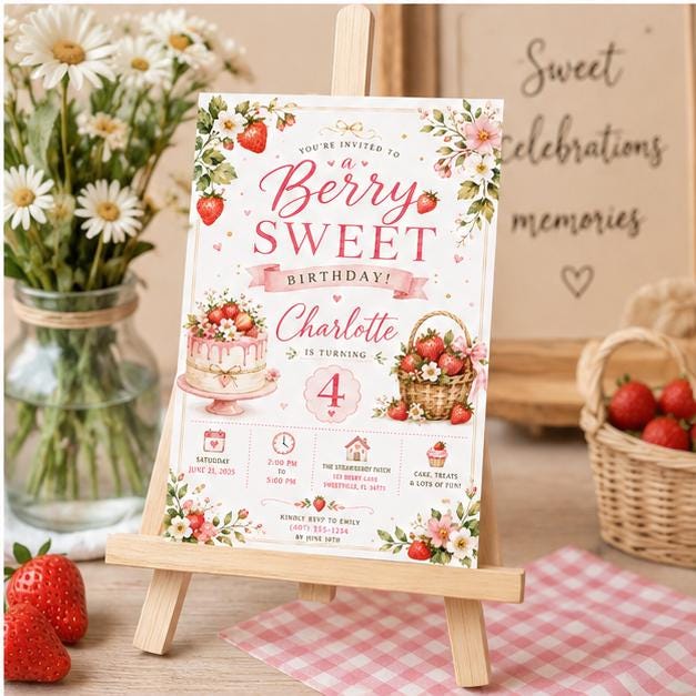 Editable Sweet Treats Birthday Invitation Canva Template, Girls Kids Sweet Cute Fun DIY Chic Tween Party Invite, Printable Digital Download.