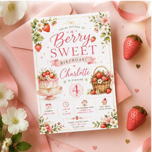 Editable Sweet Treats Birthday Invitation Canva Template, Girls Kids Sweet Cute Fun DIY Chic Tween Party Invite, Printable Digital Download.