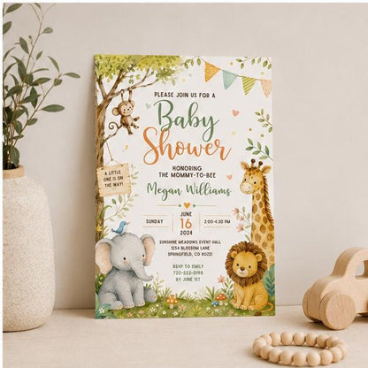 Editable Honey Bear Baby Shower Invitation Canva Template, Girls Kids Bear Cute Fun DIY Sweet Chic Party Invite, Printable Digital Download.