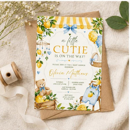 Editable Neutral Baby Shower Invitation Canva Template, Orange Modern Boys Kids Cute Fun DIY Sweet Party Invite, Printable Digital Download.