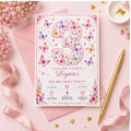 Editable Butterfly Birthday Invitation Canva Template, Pink Pastel Floral Girls Cute Fun DIY Sweet Party Invite, Printable Digital Download.
