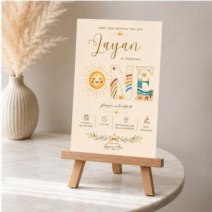 Editable Rainbow Birthday Invitation Canva Template, Boho Girls Kids Cute Modern Fun DIY Chic Teen Party Invite, Printable Digital Download.