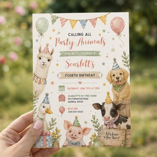 Editable Safari Jungle Birthday Invitation Canva Template, Neon Cute Kids Safari Fun DIY Chic Teen Party Invite, Printable Digital Download.