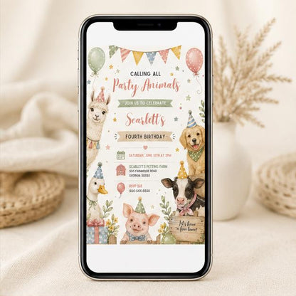 Editable Safari Jungle Birthday Invitation Canva Template, Neon Cute Kids Safari Fun DIY Chic Teen Party Invite, Printable Digital Download.