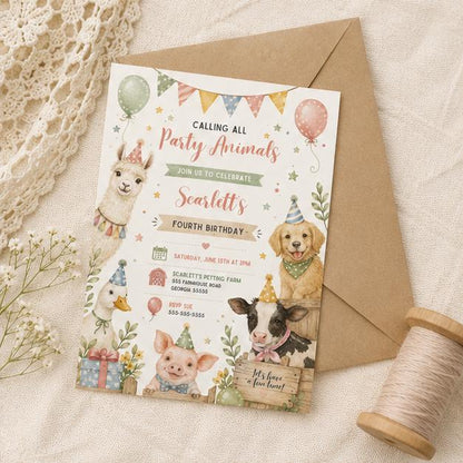 Editable Safari Jungle Birthday Invitation Canva Template, Neon Cute Kids Safari Fun DIY Chic Teen Party Invite, Printable Digital Download.