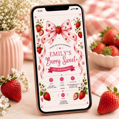Editable Sweet Treats Birthday Invitation Canva Template, Pink Girls Kids Cute Modern Fun DIY Chic Party Invite, Printable Digital Download.