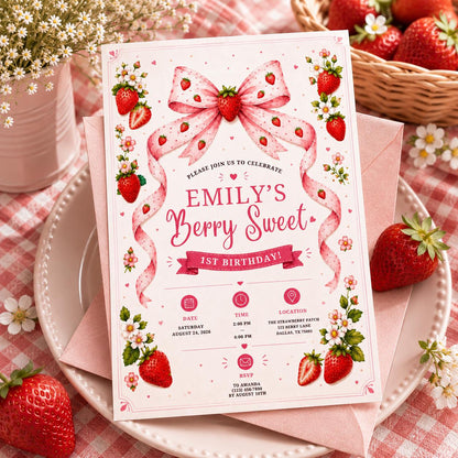 Editable Sweet Treats Birthday Invitation Canva Template, Pink Girls Kids Cute Modern Fun DIY Chic Party Invite, Printable Digital Download.