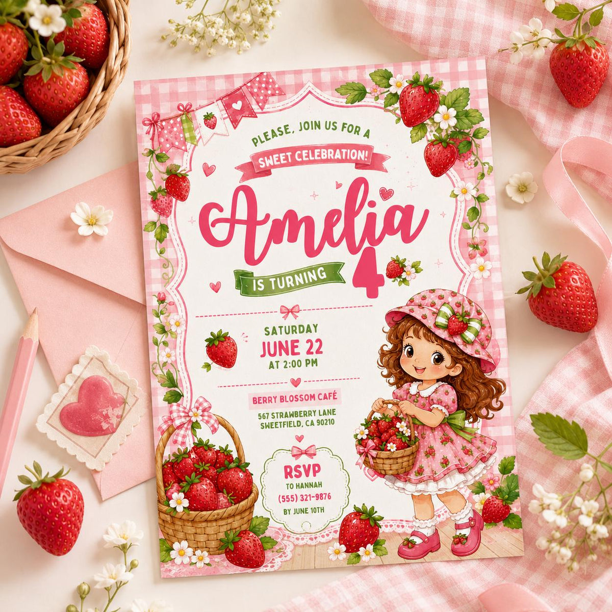 Editable Sweet Treats Birthday Invitation Canva Template, Girls Kids Sweet Cute Fun DIY Chic Tween Party Invite, Printable Digital Download.