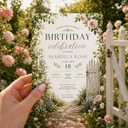 Editable Tea Birthday Invitation Canva Template, Girls Kids Tea Cute Fun DIY Sweet Chic Teen Tween Party Invite, Printable Digital Download.
