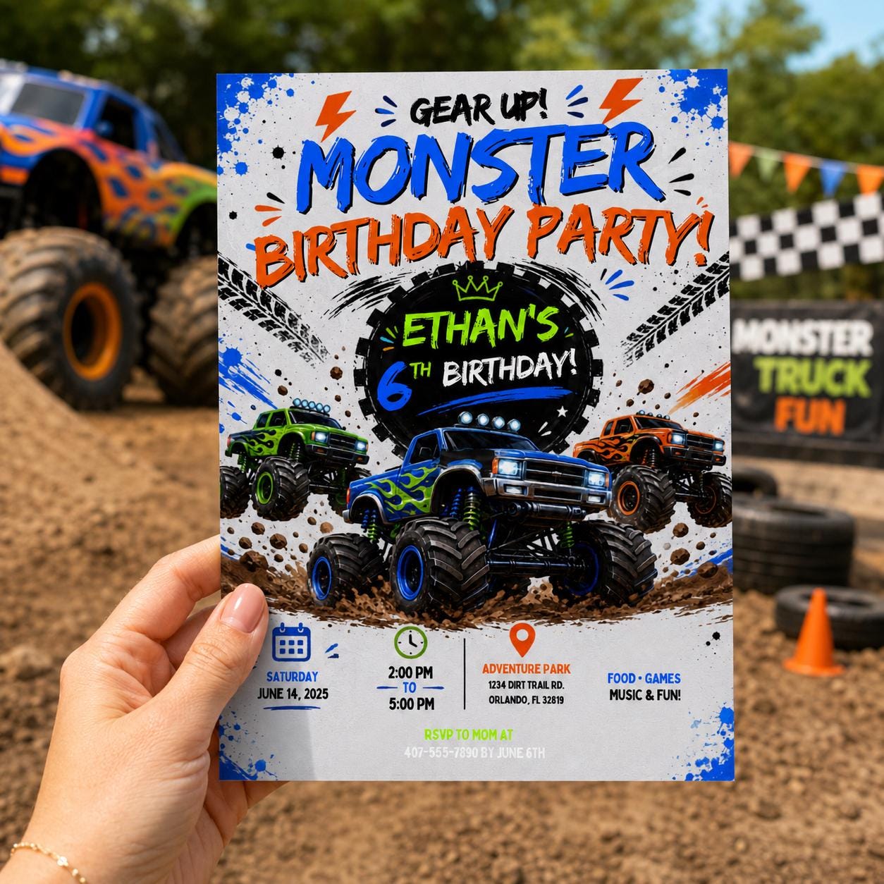 Editable Monster Birthday Invitation Canva Template, Boys Kids Cute Modern Fun DIY Sweet Chic Teen Party Invite, Printable Digital Download.