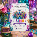 Editable Safari Jungle Birthday Invitation Canva Template, Girls Kids Cute Fun DIY Sweet Chic Teen Party Invite, Printable Digital Download.