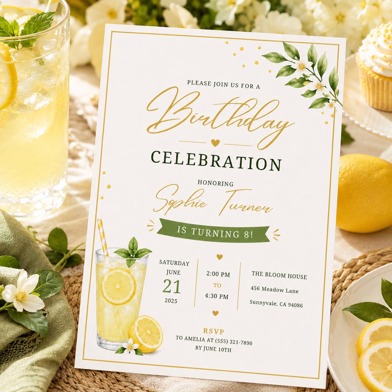 Editable Brunch Birthday Invitation Canva Template, Girls Adult Brunch Cute Fun DIY Chic Kids Teen Party Invite, Printable Digital Download.