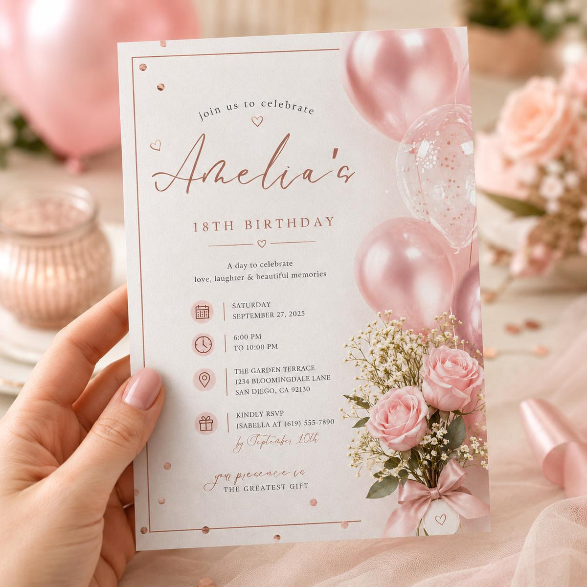 Editable Pink Bow Baby Shower Sign Canva Template, Luxury Floral Girls Kids Bow Cute Modern Fun DIY Chic Teen Printable Digital Party Decor.