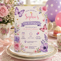 Editable Butterfly Birthday Invitation Canva Template, Pink Purple Pastel Floral Kids Cute Fun DIY Party Invite, Printable Digital Download.