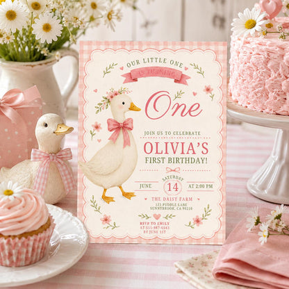 Editable Preppy Birthday Invitation Canva Template, Pink Cute Girls Kids Preppy Fun DIY Sweet Chic Party Invite, Printable Digital Download.