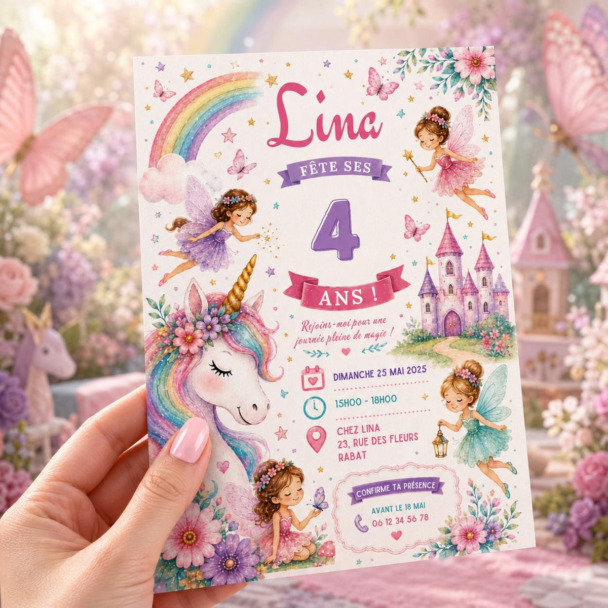 Editable Neon Glow Birthday Invitation Canva Template, Pastel Rainbow Girls Neon Cute Fun DIY Chic Party Invite, Printable Digital Download.