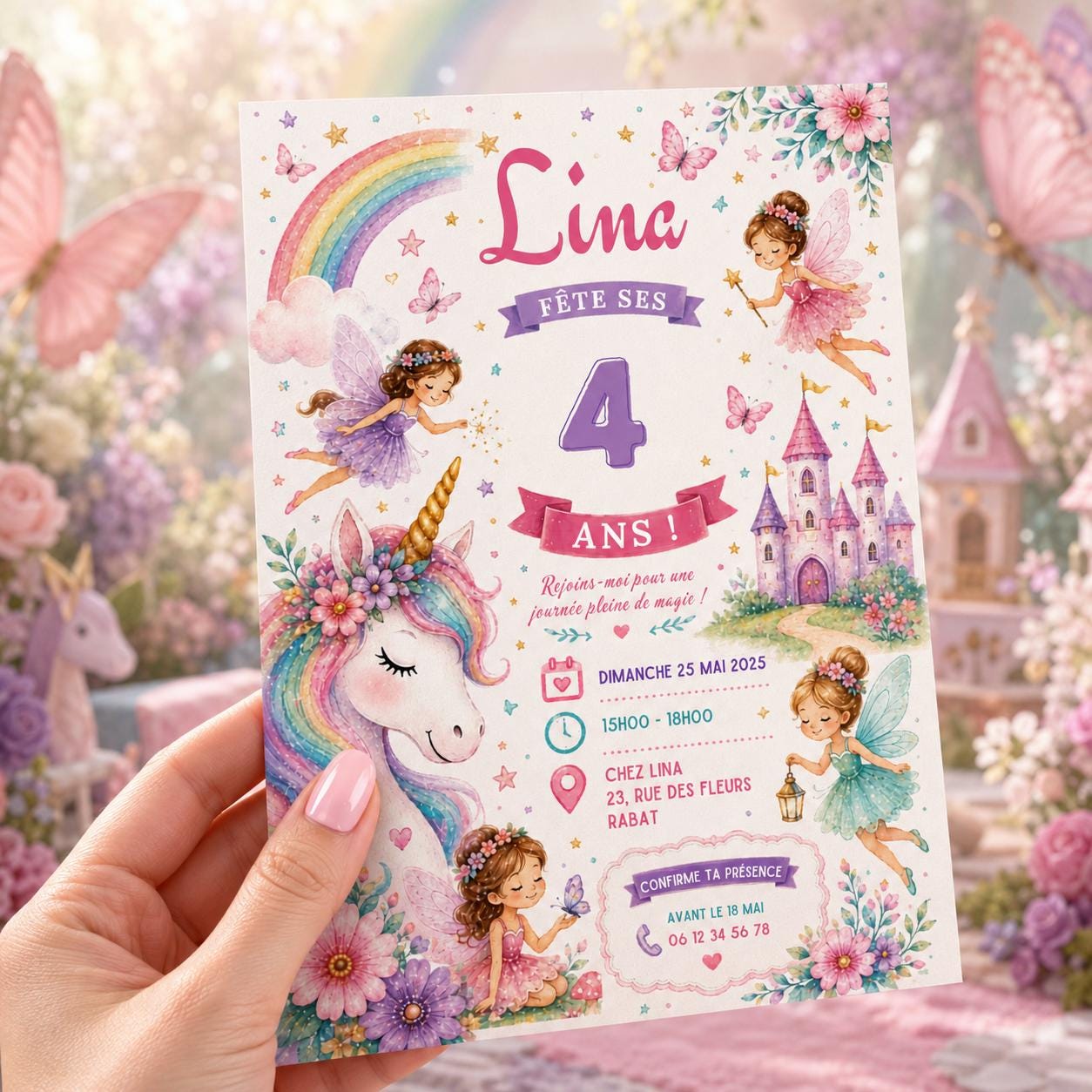 Editable Neon Glow Birthday Invitation Canva Template, Pastel Rainbow Girls Neon Cute Fun DIY Chic Party Invite, Printable Digital Download.