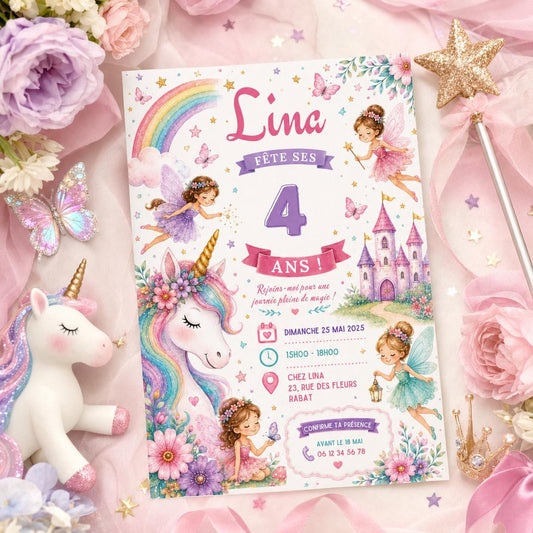 Editable Neon Glow Birthday Invitation Canva Template, Pastel Rainbow Girls Neon Cute Fun DIY Chic Party Invite, Printable Digital Download.