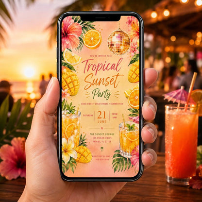 Editable Disco Party Invitation Canva Template, Pink Orange Yellow Girls Adult Cute Fun DIY Sweet Chic Kids Teen Printable Digital Download.