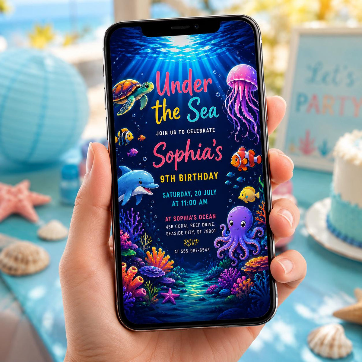 Editable Neon Glow Birthday Invitation Canva Template, Boys Neon Cute Fun DIY Sweet Chic Kids Teen Party Invite, Printable Digital Download.
