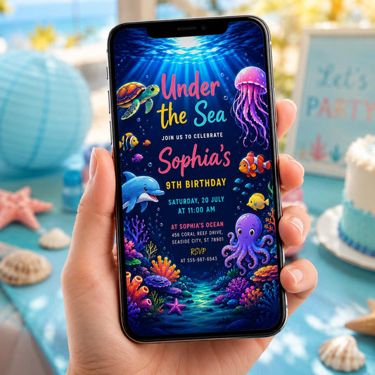 Editable Neon Glow Birthday Invitation Canva Template, Boys Neon Cute Fun DIY Sweet Chic Kids Teen Party Invite, Printable Digital Download.