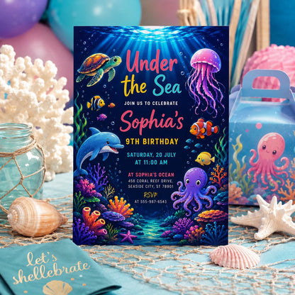 Editable Neon Glow Birthday Invitation Canva Template, Boys Neon Cute Fun DIY Sweet Chic Kids Teen Party Invite, Printable Digital Download.
