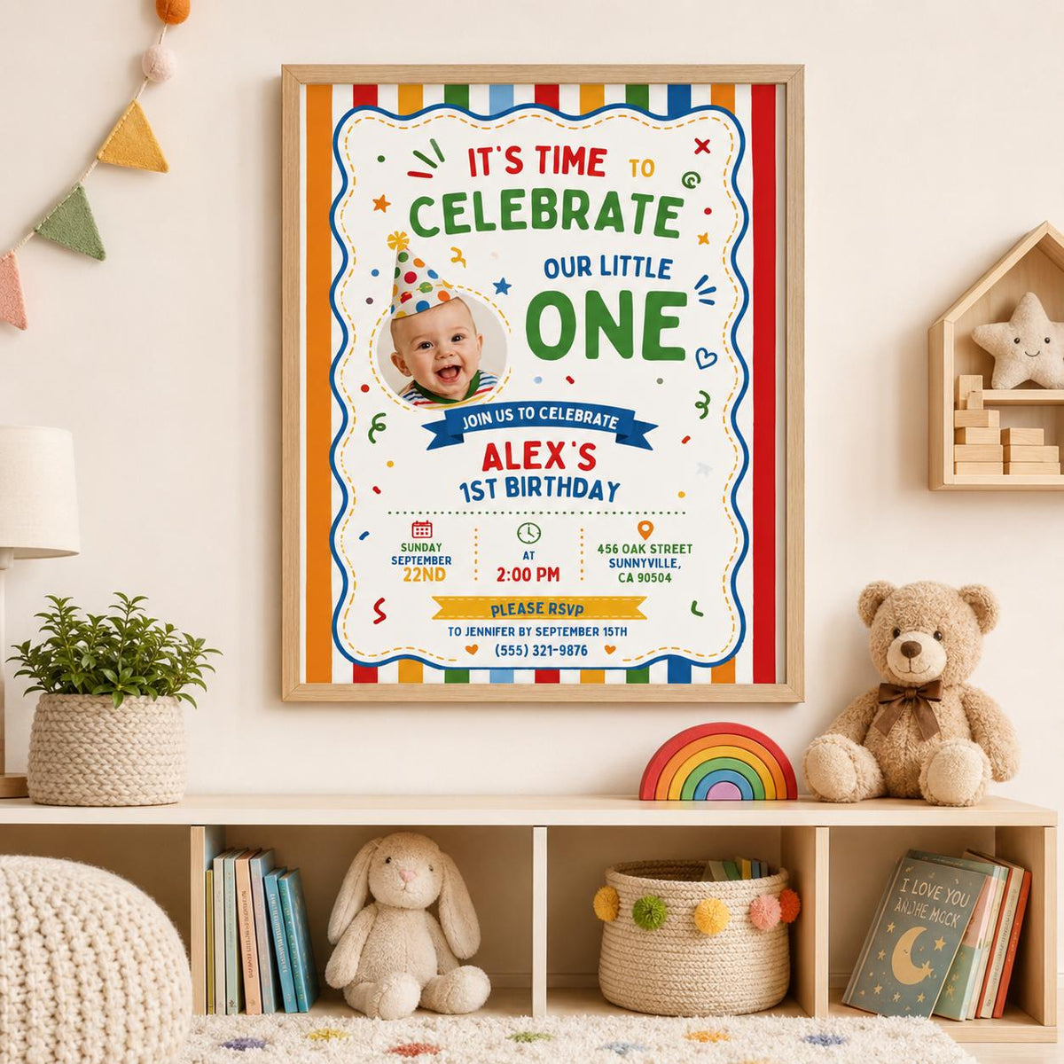 Editable Fun to Be One Birthday Invitation Canva Template, Boys Kids Cute Modern Fun DIY Chic Teen Party Invite, Printable Digital Download.