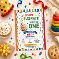 Editable Fun to Be One Birthday Invitation Canva Template, Boys Kids Cute Modern Fun DIY Chic Teen Party Invite, Printable Digital Download.