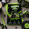 Editable Motocross Birthday Invitation Canva Template, Kids Cute Modern Fun Themed Custom DIY Chic Party Invite, Printable Digital Download.