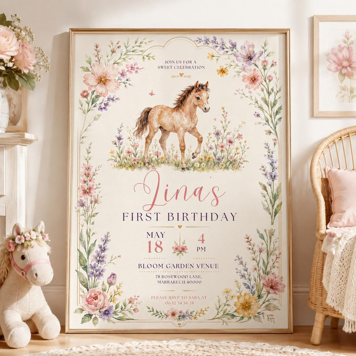 Editable Cowgirl Birthday Invitation Canva Template, Girls Kids Cute Fun DIY Sweet Chic Teen Tween Party Invite, Printable Digital Download.