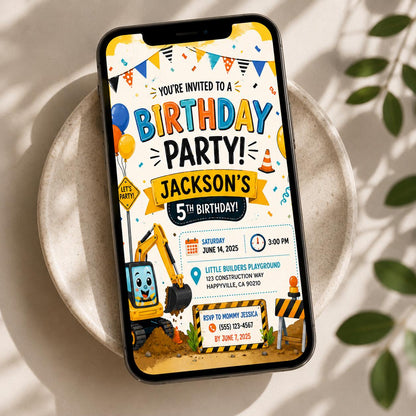 Editable Let Birthday Invitation Canva Template, Pastel Rainbow Boys Kids Cute Modern Fun DIY Chic Party Invite, Printable Digital Download.