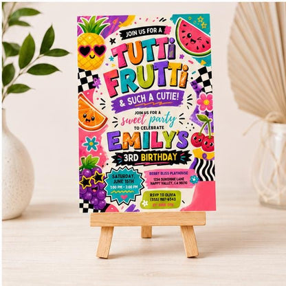 Editable Tropical Birthday Invitation Canva Template, Kids Summer Cute Modern Fun Themed DIY Sweet Party Invite, Printable Digital Download.