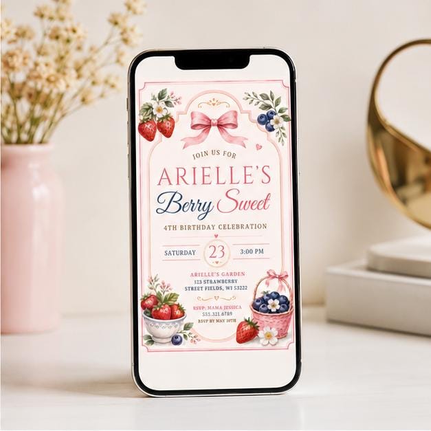 Editable Sweet Treats Birthday Invitation Canva Template, Kids Sweet Cute Modern Fun DIY Chic Teen Party Invite, Printable Digital Download.