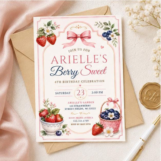 Editable Sweet Treats Birthday Invitation Canva Template, Kids Sweet Cute Modern Fun DIY Chic Teen Party Invite, Printable Digital Download.