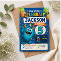 Editable Monster Birthday Invitation Canva Template, Boys Kids Cute Modern Fun DIY Sweet Chic Teen Party Invite, Printable Digital Download.