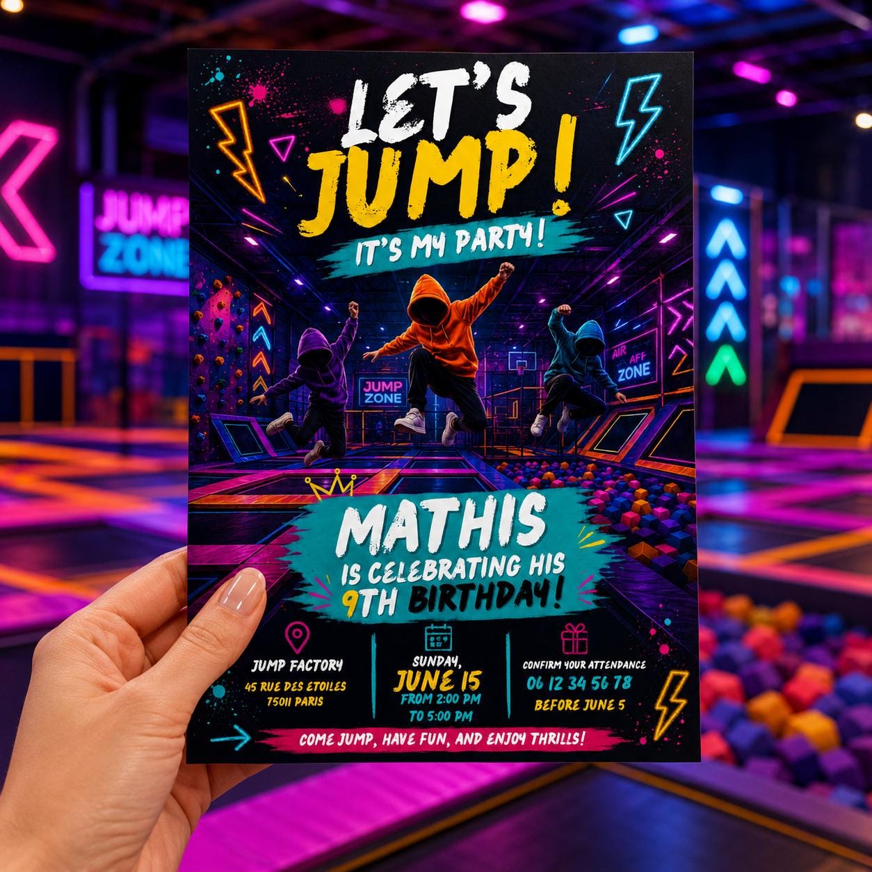 Editable Monster Birthday Invitation Canva Template, Neon Boys Kids Cute Modern Fun DIY Sweet Chic Party Invite, Printable Digital Download.