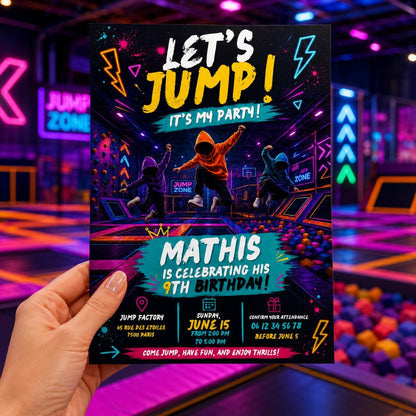 Editable Monster Birthday Invitation Canva Template, Neon Boys Kids Cute Modern Fun DIY Sweet Chic Party Invite, Printable Digital Download.