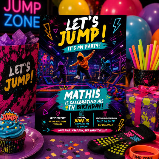 Editable Monster Birthday Invitation Canva Template, Neon Boys Kids Cute Modern Fun DIY Sweet Chic Party Invite, Printable Digital Download.