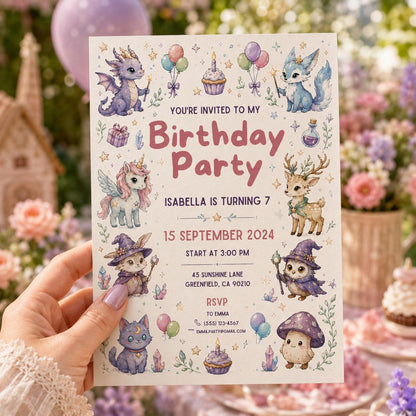 Editable Monster Birthday Invitation Canva Template, Kids Cute Fun DIY Sweet Chic Teen Tween Adult Party Invite, Printable Digital Download.