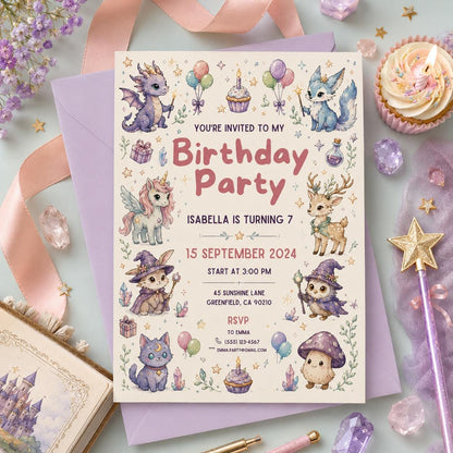 Editable Monster Birthday Invitation Canva Template, Kids Cute Fun DIY Sweet Chic Teen Tween Adult Party Invite, Printable Digital Download.